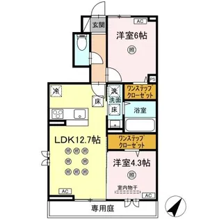 ラ・シャルール コガ【1階】の間取り