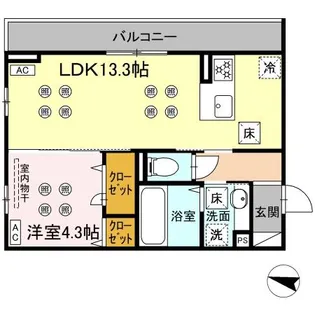 グレースメゾンコンフォートメゾン グレースメゾン【1階】の間取り