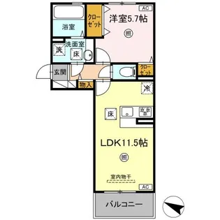 TORISIA古閑【1階】の間取り