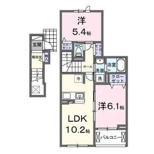 セントラルガーデンハウス【2階】の間取り