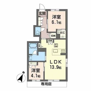 シャーメゾン豊岡【1階】の間取り