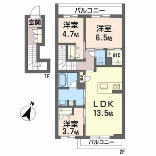 シャーメゾン豊岡【2階】の間取り