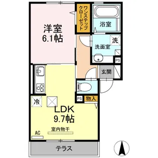 ポルトメルベーユB【1階】の間取り