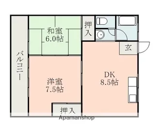 コーポ黒石Ⅱ【2階】の間取り