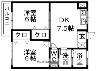 レジデンス住永【1階】の間取り
