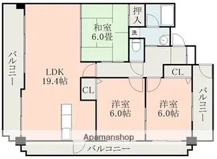 セントラルタワー大津【4階】の間取り