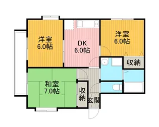 ハイカムール上代 B棟【202号室】の間取り