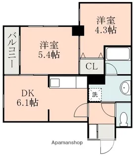 グランドゥール水前寺【3階】の間取り