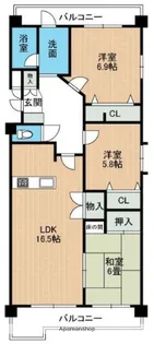 アーサー島崎リベックス【5階】の間取り