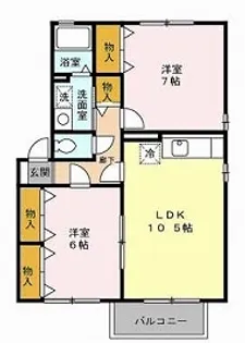 セジュールルピナ C棟【206号室】の間取り