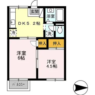 プレジール砂原 弐号館【203号室】の間取り