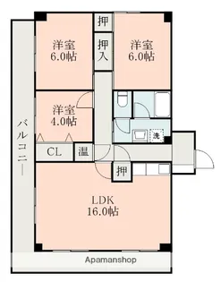 熊本県熊本市中央区水前寺2丁目【マンション】の間取り