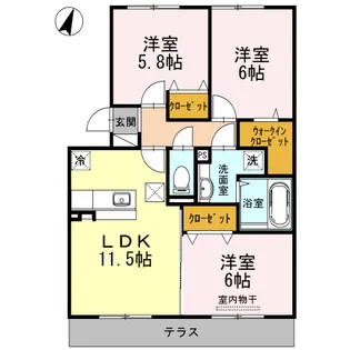 グリーン アベニュー【1階】の間取り