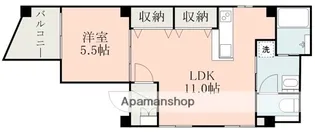 シャワーサイドテラス【6階】の間取り