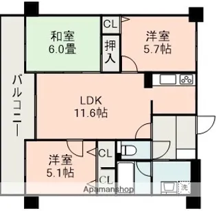 ビブレ本山【5階】の間取り