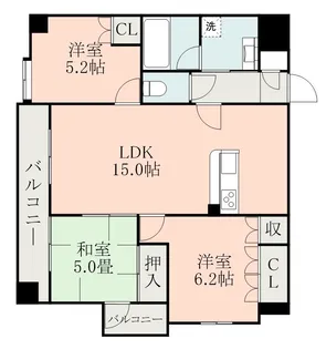 コアマンション辛島公園ゼクシス【2階】の間取り