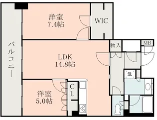 コアマンション辛島公園ゼクシス【2階】の間取り