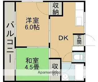 薬園ハイツ【1階】の間取り