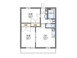 レオパレス鹿子木AREAⅠ【303号室】の間取り