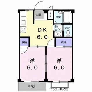 レジデンスササハラ【1階】の間取り