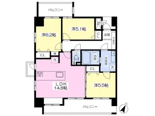 アークアベニュー光の森駅前【2階】の間取り