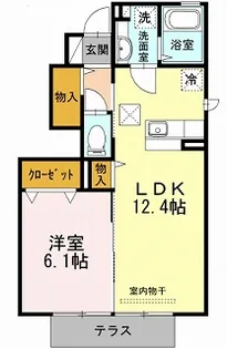 黒髪サンハイツⅢ B棟【1階】の間取り