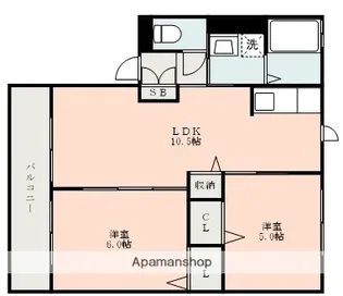 熊本県熊本市北区下硯川町【アパート】の間取り