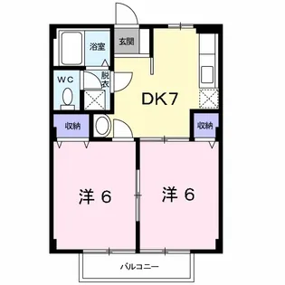 スカイハイツ菊陽【1階】の間取り