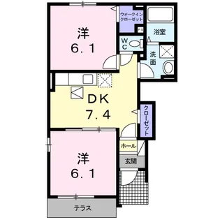 メゾンセレナーデB【1階】の間取り