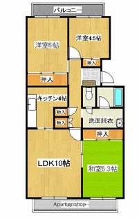熊本県熊本市東区八反田2丁目【マンション】の間取り