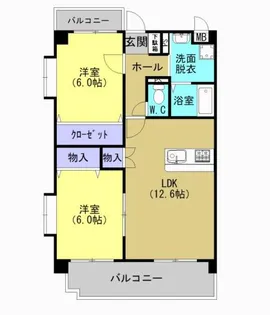 シャトレ有田【403号室】の間取り