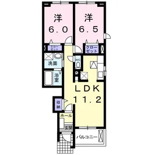 ティエラ水前寺【1階】の間取り