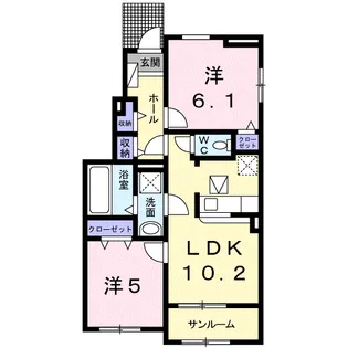 レジデンス小山 Ⅰ【1階】の間取り