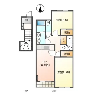 アクアB棟【2階】の間取り