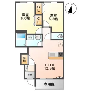 ピュアステージⅠ【105号室】の間取り