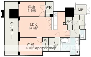 MJR熊本ザ・タワー【19階】の間取り