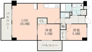 グリーンコーポ熊本C棟【13階】の間取り