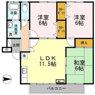 シャルマン野口 A棟【1階】の間取り