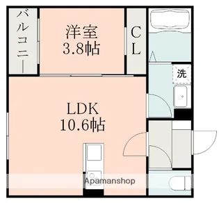 グランソレイユ坪井【2階】の間取り