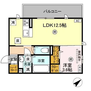 オーク ヴィラ尾ノ上【1階】の間取り