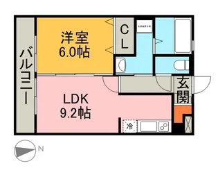 メゾン木棉葉【1階】の間取り
