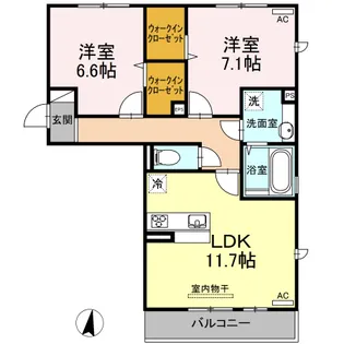 ディア・カーサ白藤【3階】の間取り