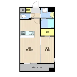 LIBTH新町SOUTH【1106号室】の間取り
