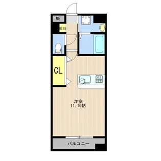 LIBTH新町SOUTH【0605号室】の間取り