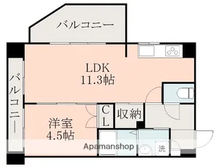 ウエル水前寺公園【8階】の間取り