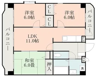 ルアールハイツ【3階】の間取り