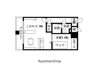 ラ・シック辛島【7階】の間取り