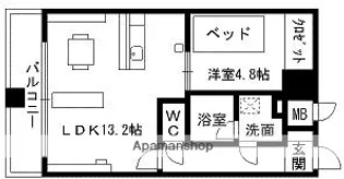 ラ・シック辛島【7階】の間取り
