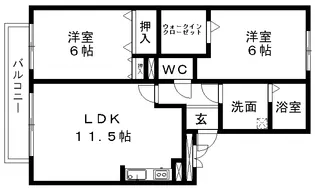 コトー鹿子木【3階】の間取り