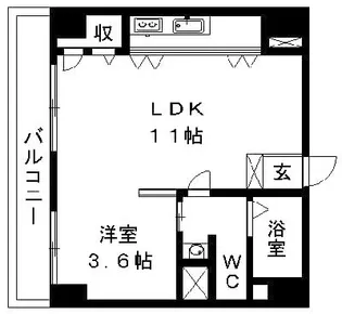 HAPPY FEELIN’ SHINMACHI【6階】の間取り